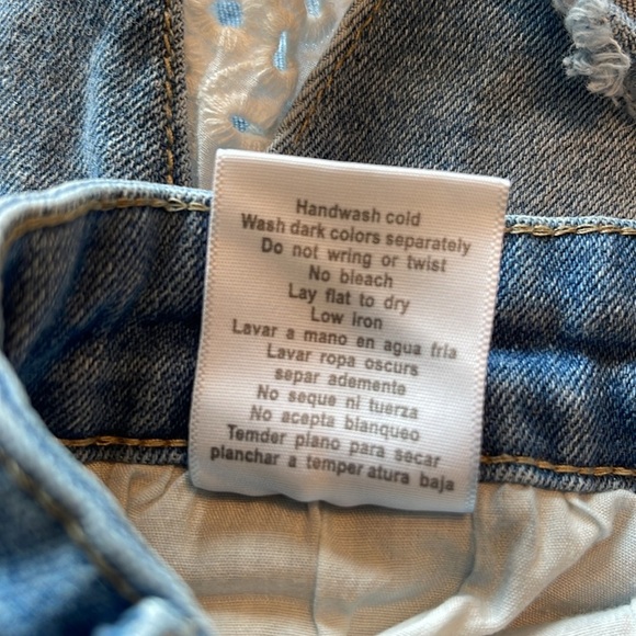 Judy Blue - distressed blue jeans shorts with eyelet at hem - size 31 - Picture 7 of 7